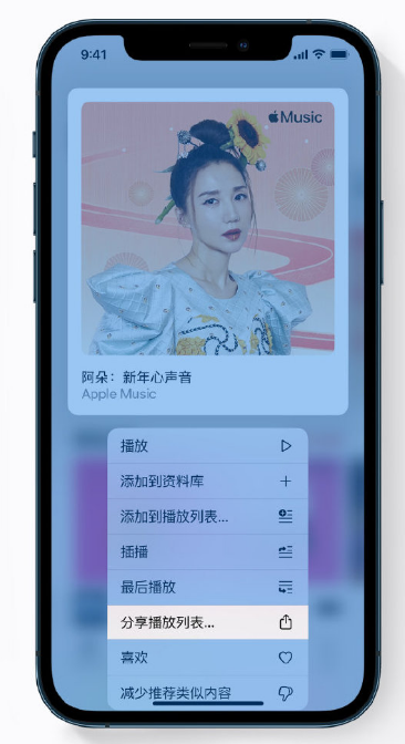 武冈苹果手机维修分享Apple Music 新增新年歌单，快来分享给好友 